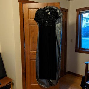 Basix II long, black beaded evening dress